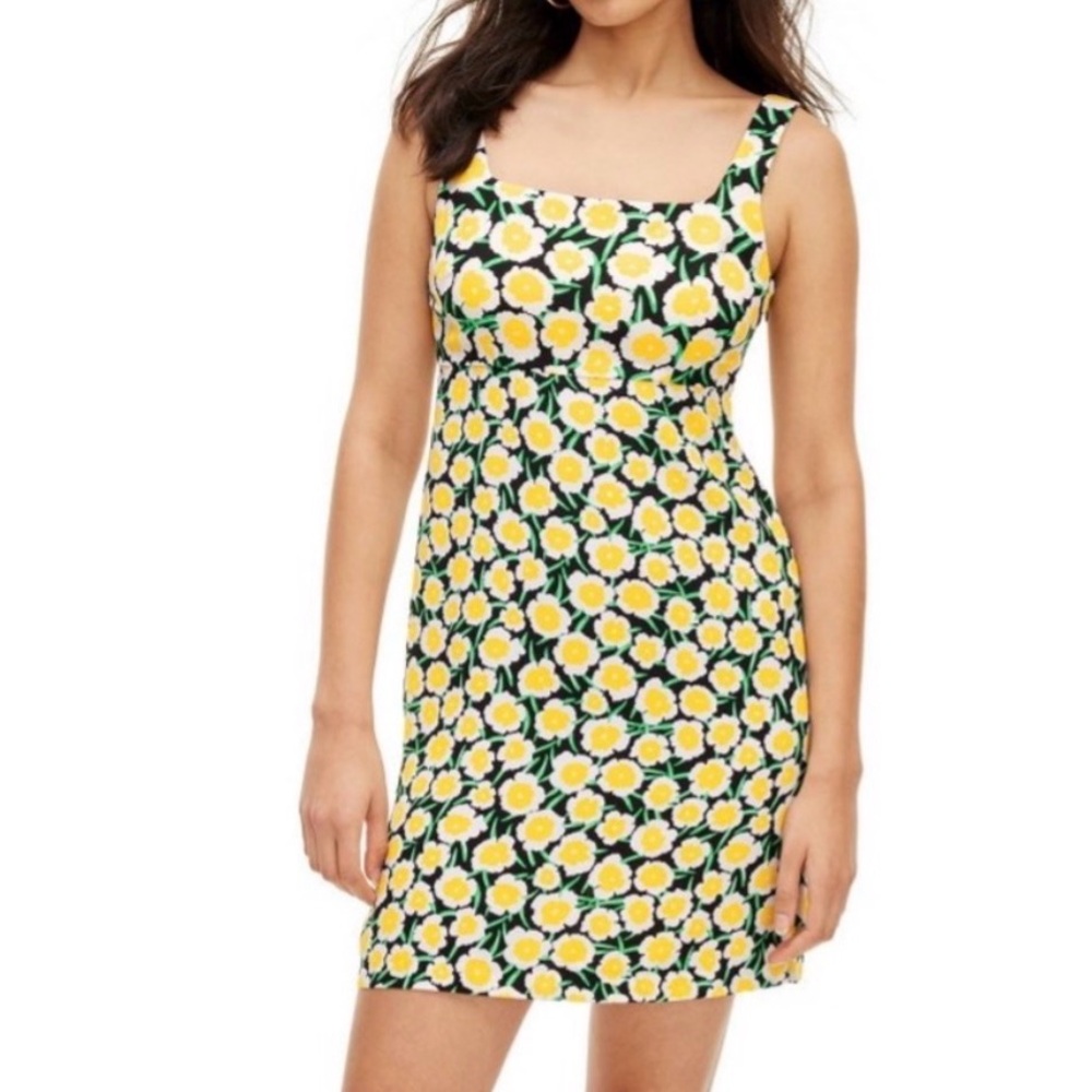 Diane Von Furstenberg Yellow and Green Floral Dress 10